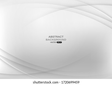 Abstract Trendy Beautiful White And Gray Curve Background. Vector Illustration