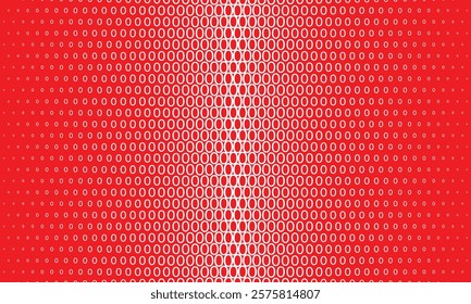 abstract trendy big to small number zero pattern on red perfect for background.