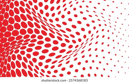 abstract trendy big to small red dot wave pattern perfect for background.