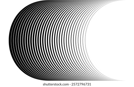 abstract trendy black big to small arch line pattern perfect for background.