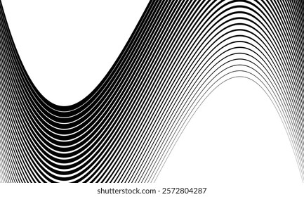 abstract trendy black big to small flag line pattern vector perfect for background.