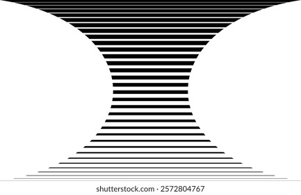 abstract trendy black big to small bulge line pattern vector perfect for background.