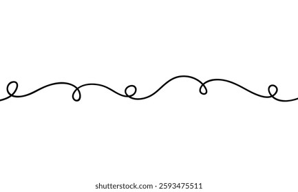 
abstract trendy black curly lines art.