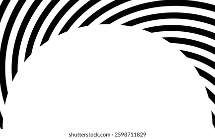 abstract trendy black curve line pattern create a radial perfect for background.