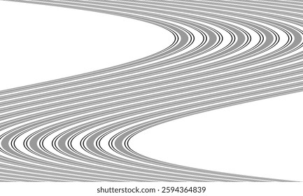 abstract trendy black grey flowing flag line pattern art perfect for background.