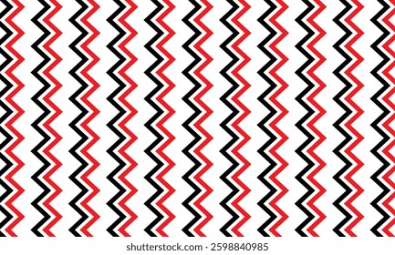 abstract trendy black red vertical zigzag line pattern perfect for background.