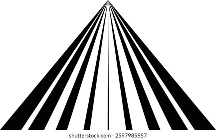 abstract trendy black thin to thick triangular line pattern perfect for background.
