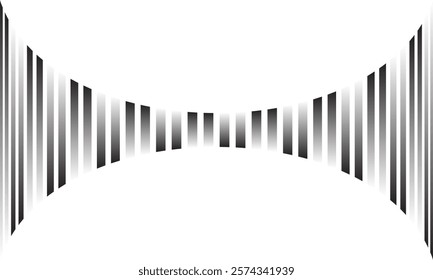 abstract trendy black white opposite gradient bulge line pattern perfect for background.