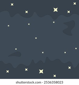 Abstract Trendy Blue Celestial Background Bid And Small Stars Wallpaper Vector Design
