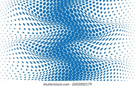 abstract trendy blue halftone dot wave pattern perfect for background.