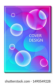 Abstract trendy bokeh style graphic covers design. Colorful  gradients background modern template design for web. Cool gradients. Future geometric pattern wallpaper, journal or book. Eps10