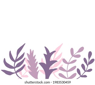 Abstract trendy botanical vector illustration. Art modern print, floral wall art. Interior design elements.  jungle leaves isolated on white. Minimalism style.