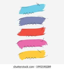 Abstract trendy bright and colorful creative empty banners design element set on white background
