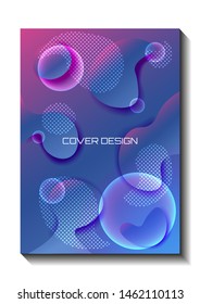 Abstract trendy bubble style covers design set. Colorful blue and purple gradients background modern template design for web. Cool gradients. Bundle of Future geometric patterns. Eps10