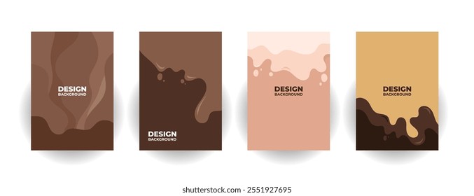 Abstract trendy chocolate wavy universal artistic background templates. Good for cover, invitation, banner, placard, brochure, poster, card, ui, flyer and other.