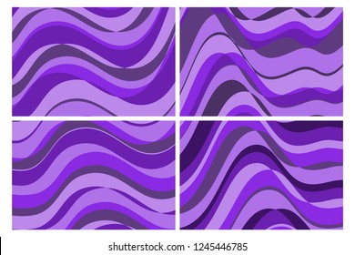 Abstract trendy color illustration set with waves and lines. Colorful design layout for banners, presentations and flyers, posters and invitations.