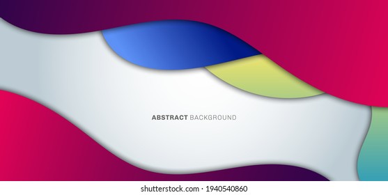 Abstract trendy colorful fluid gradient shape on white background with space for your text. Vector illustration