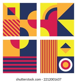 Abstract trendy colorful geometric shapes pattern background Punchy vector