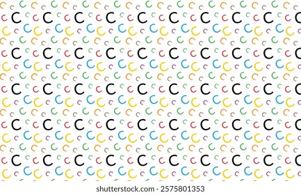 abstract trendy coloring c letter pattern perfect for background.