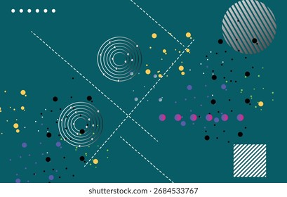 Abstract trendy colors geometric elements , shapes and minimalist circles background design for web page, banner, art, banner, poster.