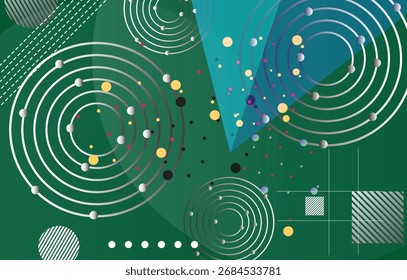 Abstract trendy colors geometric elements , shapes and minimalist circles background design for web page, banner, art, banner, poster.