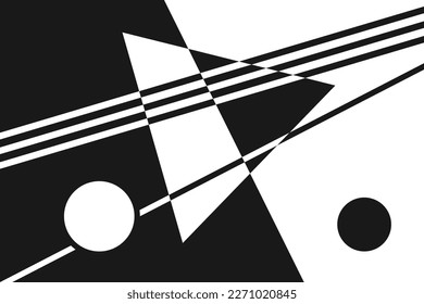 Abstract trendy creative minimalist black and white art. Geometric background.