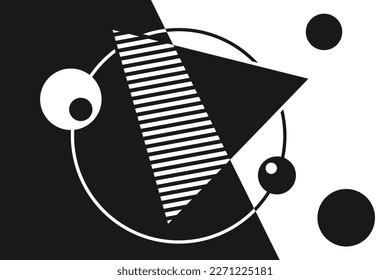 Abstract trendy creative minimalist black and white art. Geometric background.