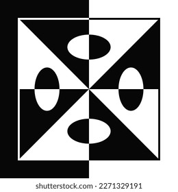 Resumen de arte moderno y creativo minimalista en blanco y negro. Fondo geométrico.