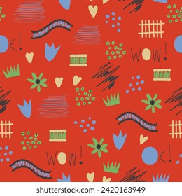 Resumen de diseño creativo creativo y a la moda, patrón de fisuras. Diseño de incubadoras dibujadas a mano, garabatos, boceto, artesano, orgánico, arte manual, paleta neutra. Ilustración vectorial.