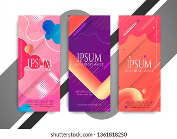 Abstract trendy decorative colorful vector banners set