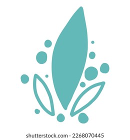 Resumen de arte de doodle a la moda. Conjunto de plantas dibujadas a mano, curva, forma, objeto, blob. Elemento de diseño. Ilustración de dibujos animados vectoriales planos aislados en fondo blanco.