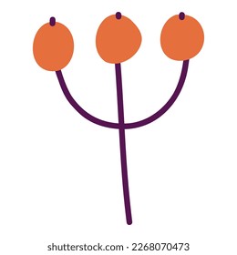 Abstract trendy doodle art. Set of hand drawn plant, curve, shape, object, blob. Design element. Flat vector cartoon illustration isolated on white background.