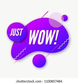 Abstract trendy dynamic style composition, promotion banner, discount label, text box. Vector illustration.