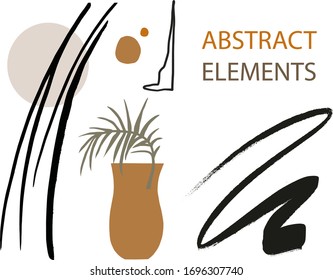 Abstract trendy elements and shapes. Japan art.