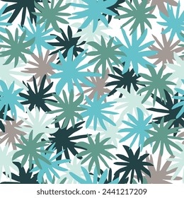 Abstract trendy exotic floral jungle pattern. Fucsia color background dominant.