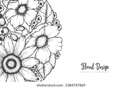 Abstract trendy floral background template