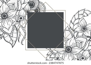 Abstract trendy floral background template