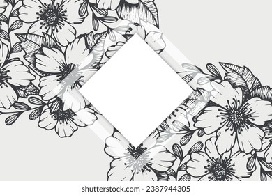 Abstract trendy floral background template	
