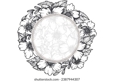 Abstract trendy floral background template	
