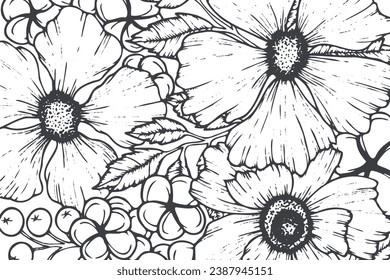 Abstract trendy floral background template	
