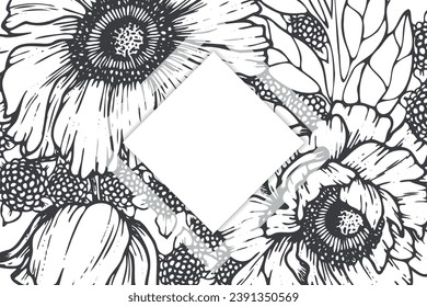 Abstract trendy floral background template