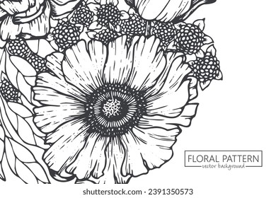 Abstract trendy floral background template