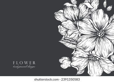 Abstract trendy floral background template