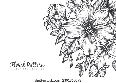 Abstract trendy floral background template