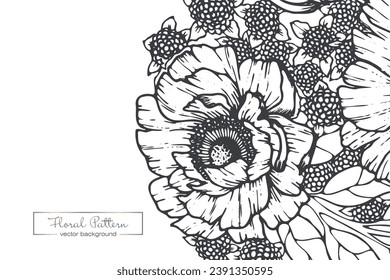 Abstract trendy floral background template