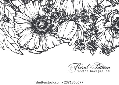 Abstract trendy floral background template