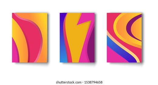 Abstract trendy flowing geometric pattern background texture for poster cover design. Modern vector wave shape for brochure