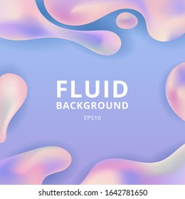 Abstract trendy fluid or liquid shape pastel color background with space for your text. Vector illustration
