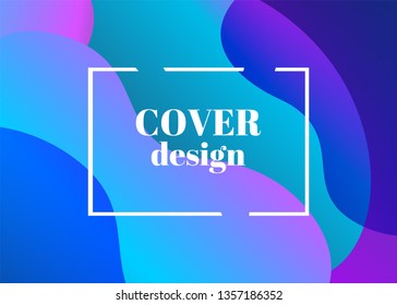 Abstract trendy fluid wavy neon background. Cyan, blue, violet, moonlight, pink colors with gradient. Applicable for landing page, cover, brochure, flyer design etc. Vector illustration, Eps10.
