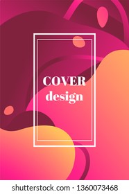Abstract trendy fluid wavy neon background. Orange, yellow, pink, red wine colors with gradient. Modern 3d style. Applicable for cover, brochure, flyer template design. Vector illustration, Eps10.